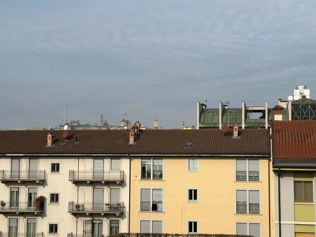 Vista de Città Alta, la ciudad alta de Bérgamo