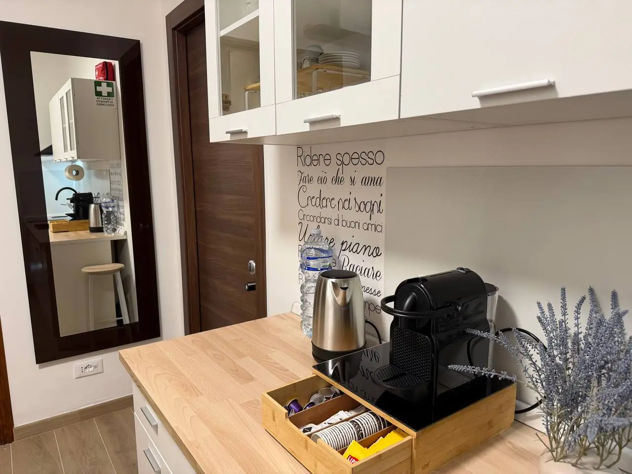 The shared kitchen at The Moment, Bergamo