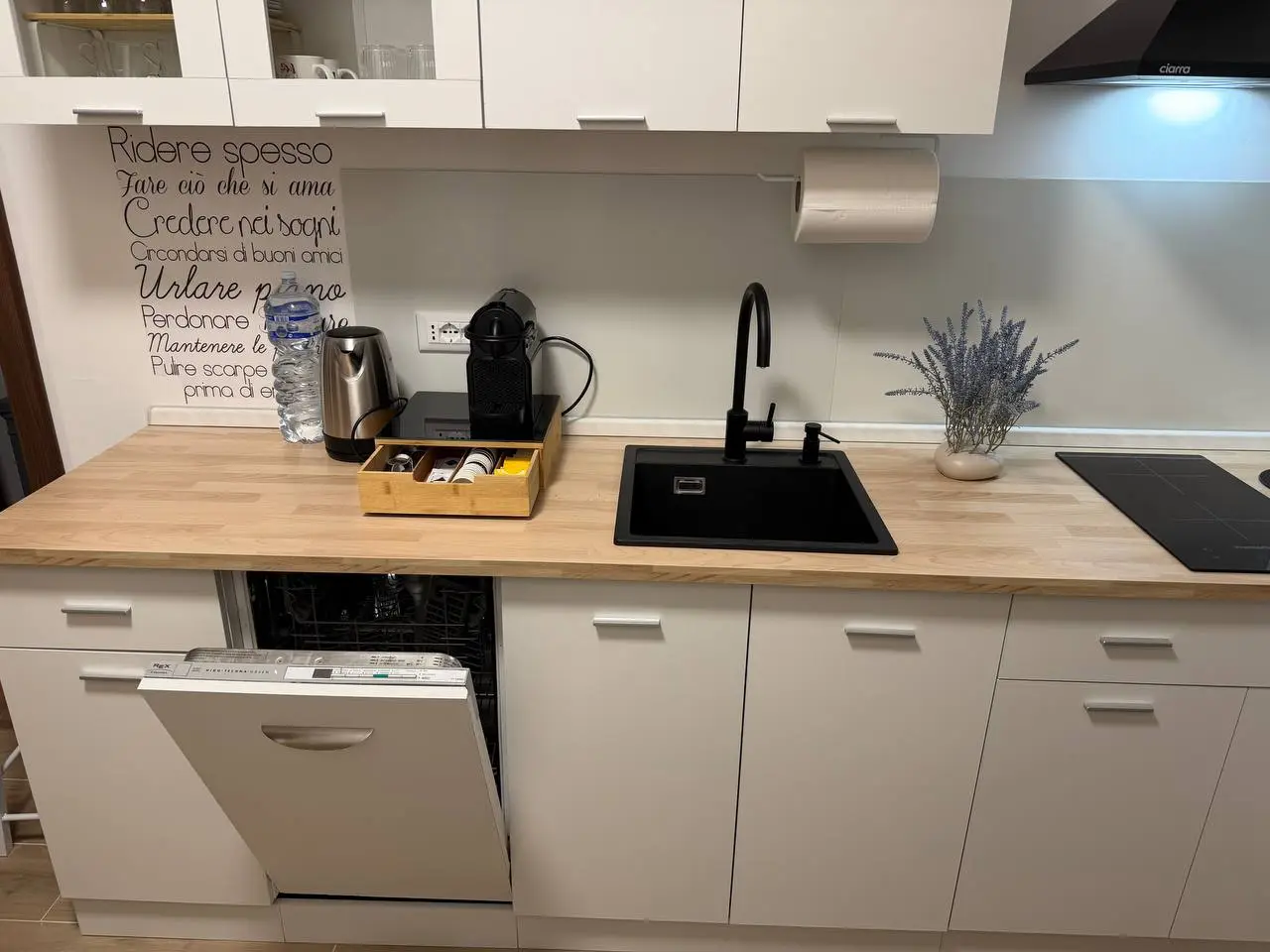 The shared kitchen at The Moment, Bergamo