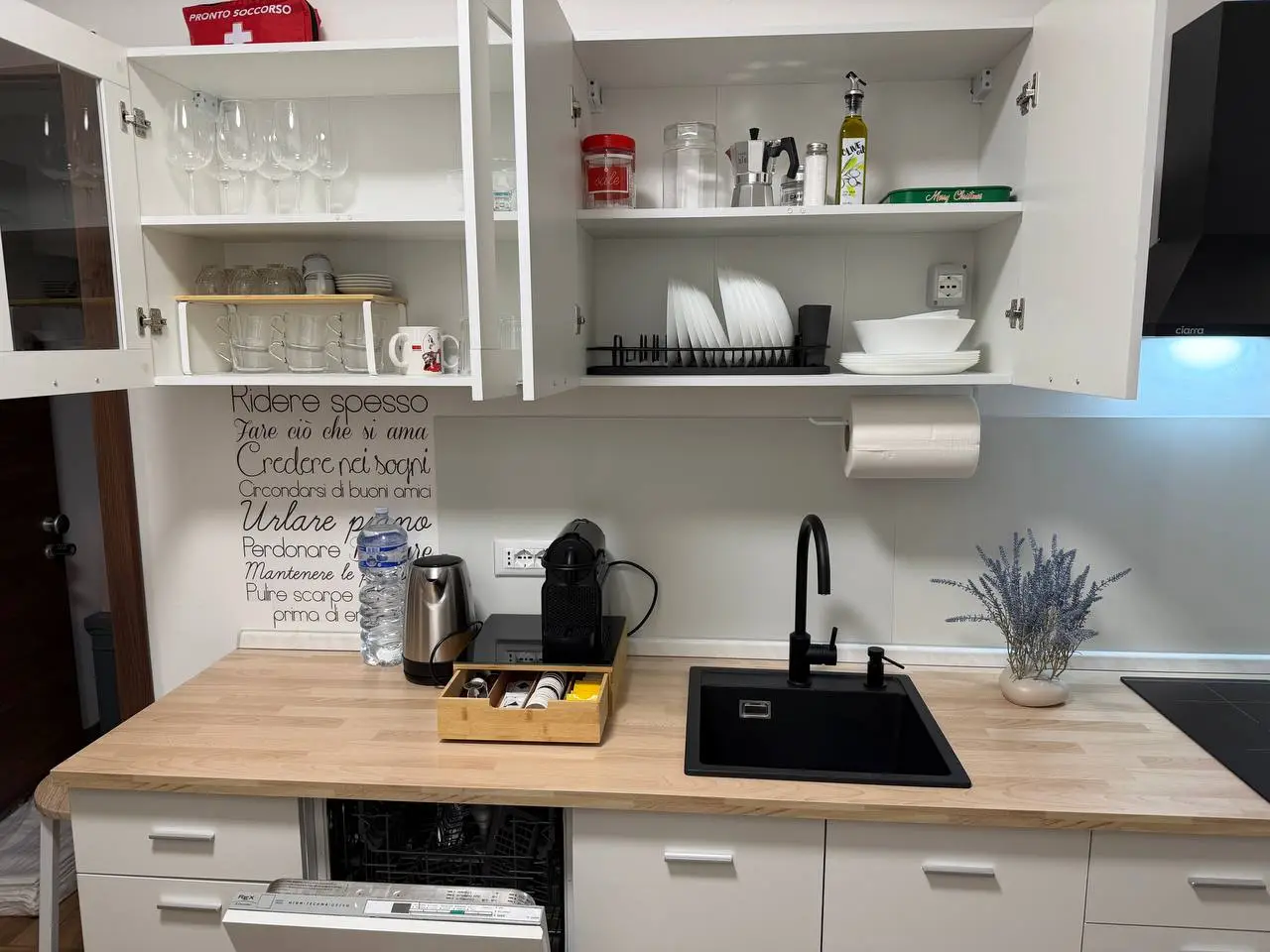 The shared kitchen at The Moment, Bergamo
