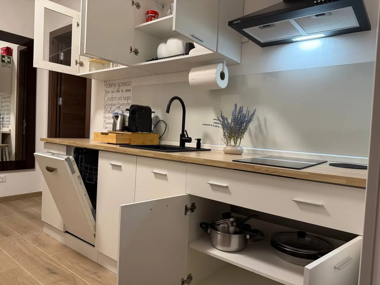 The shared kitchen at The Moment, Bergamo