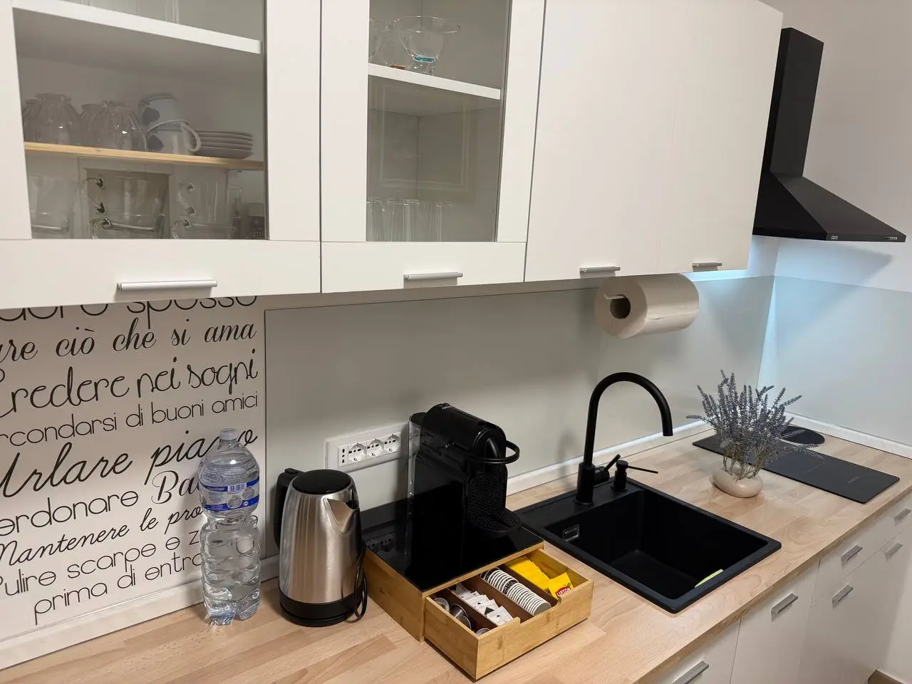 The shared kitchen at The Moment, Bergamo