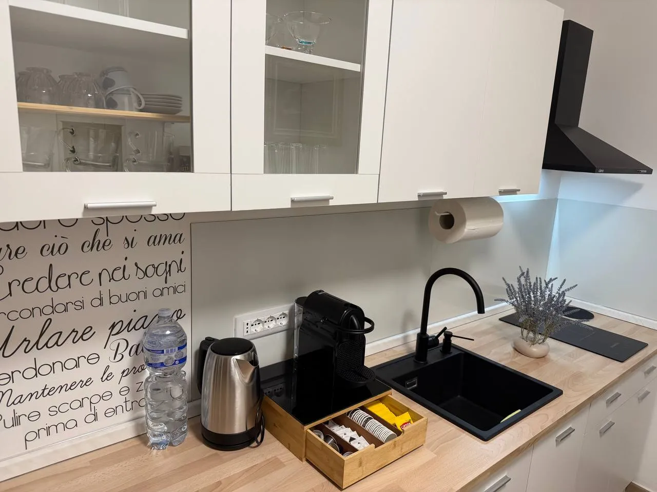 The shared kitchen at The Moment, Bergamo