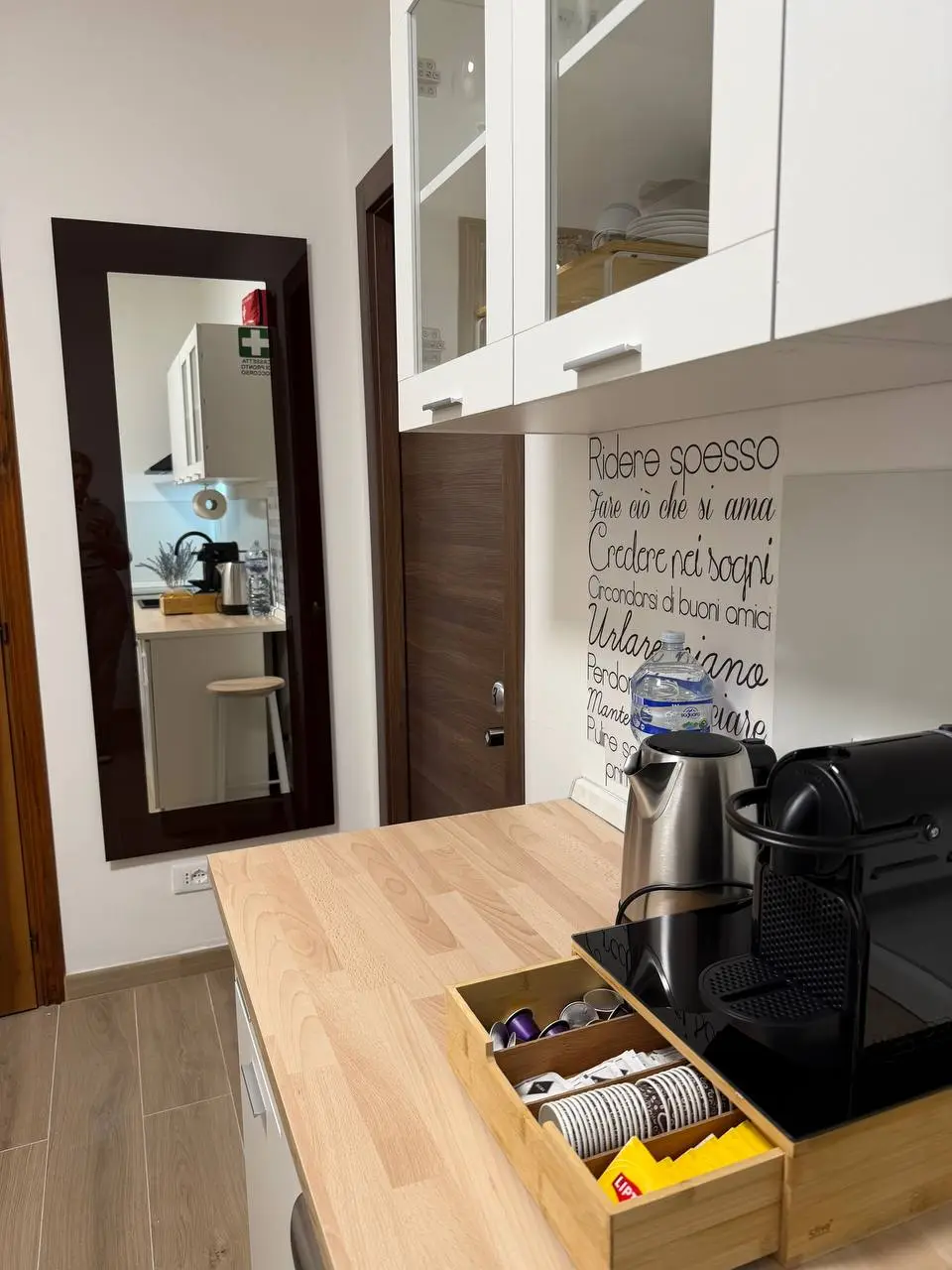 The shared kitchen at The Moment, Bergamo