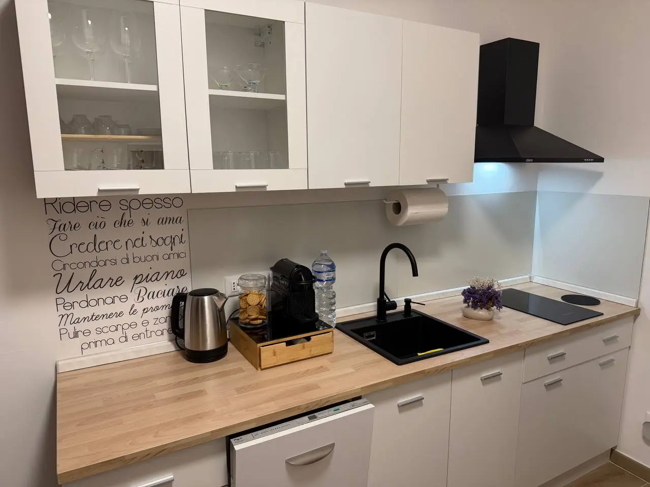 The shared kitchen at The Moment, Bergamo